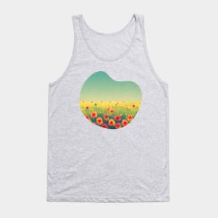 Beautiful painted field of flowers Tank Top